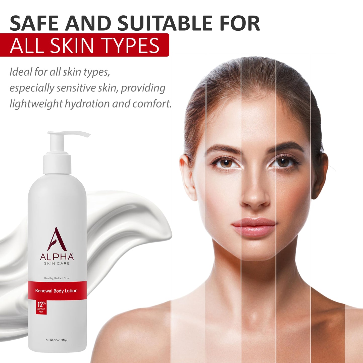 Alpha Skin Care Revitalizing Body Lotion, 12% Glycolic AHA, Simple & Effective Daily Moisturizer Hydroxy Acid, Hydrates & Exfoliates for Soft, Smooth Skin, Anti-Aging, 23 Oz