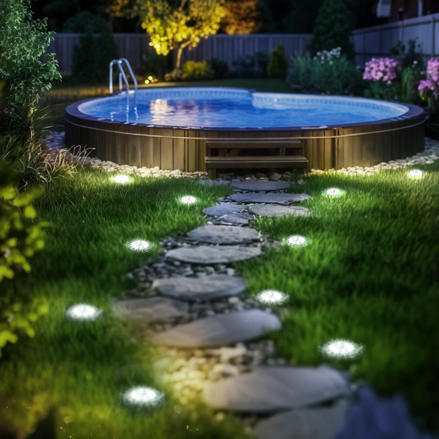 SOLPEX 6 Pack Solar Pool Lights for Above Ground Pools, Waterproof LED Above Ground Pool Lights, Outdoor Pool Decoration Accessories(Cool White)