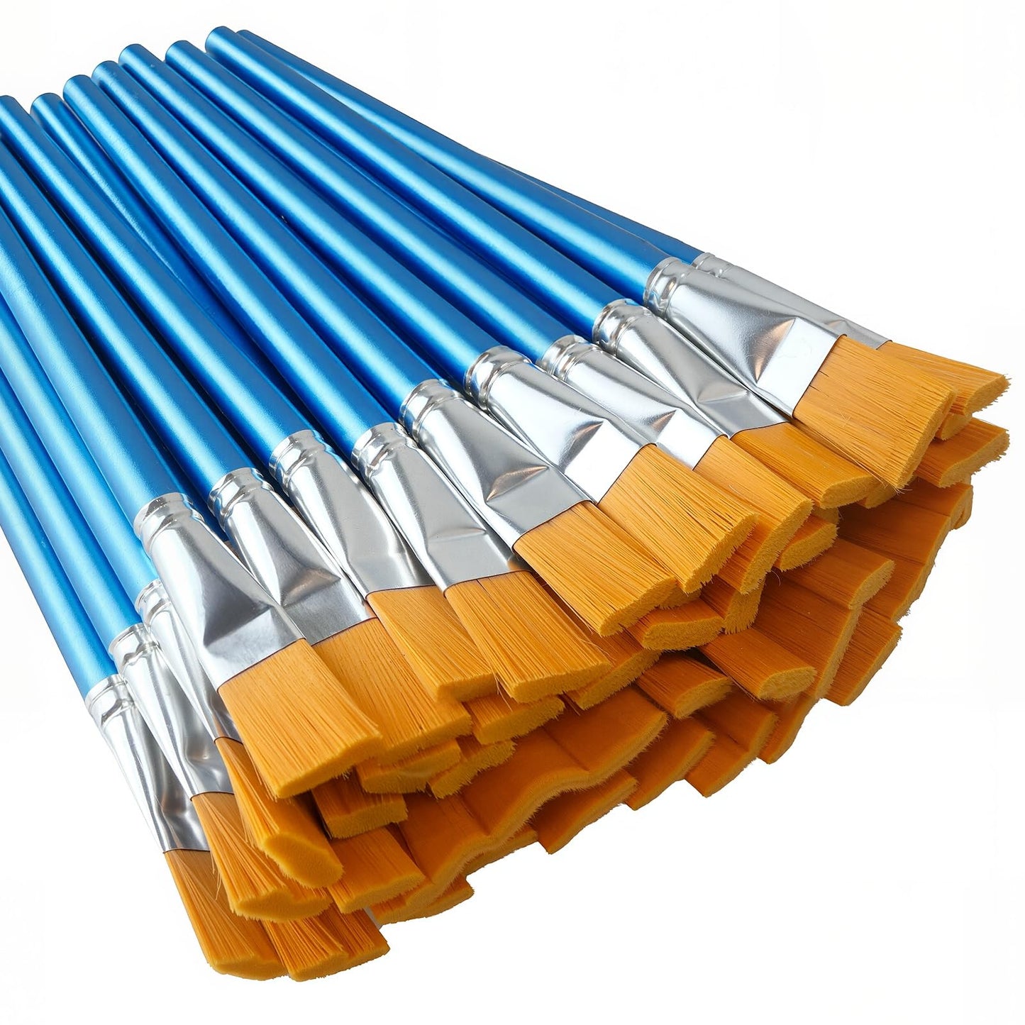 40 Pcs Flat Paint Brushes,1 Inch Craft Paint Brushes, Large Acrylic Paint Brush for Watercolor, Oil Painting, Acrylic,Big Paint Brush for Oil Paint and Body Painting Crafts, Rock Painting (40 Pcs)