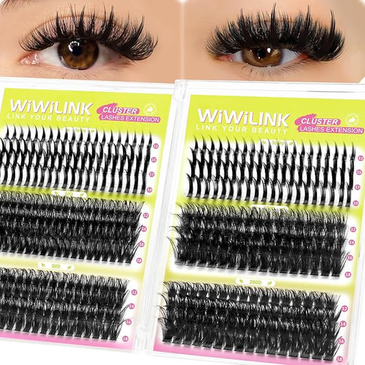Lash Clusters with Spikes 60D 80D 100D 200D Individual Lashes 456PCS 12-18mm Spiky Manga Eyelash Clusters Wispy Cluster Eyelash Extensions D-curly DIY Lash Extension for Beginners