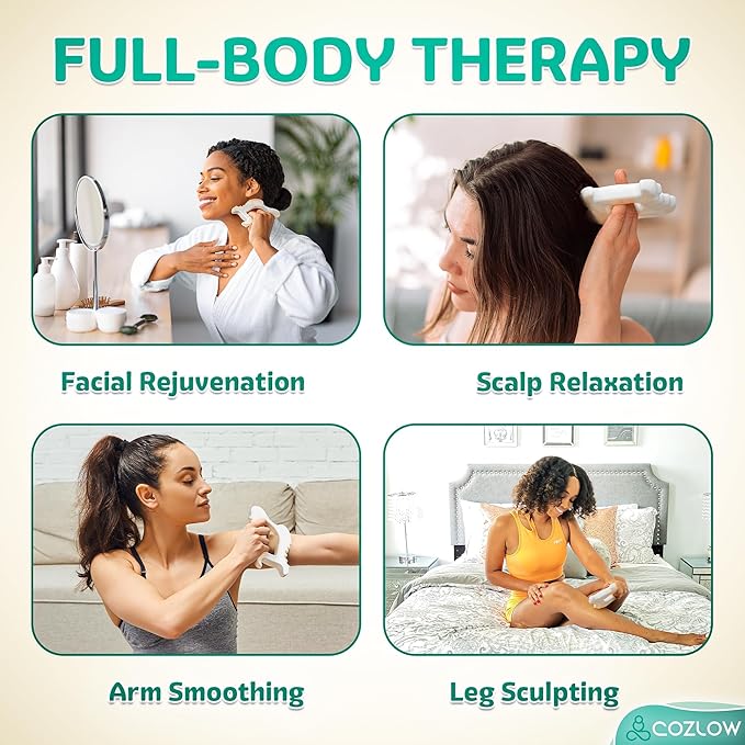 COZLOW Ceramic Gua Sha Massage Tool for Face & Body - Premium Muscle Scraping Tool for Lymphatic Drainage & Fascia Massage - Trigger Point Massager for Body Sculpting & Contouring - Style A