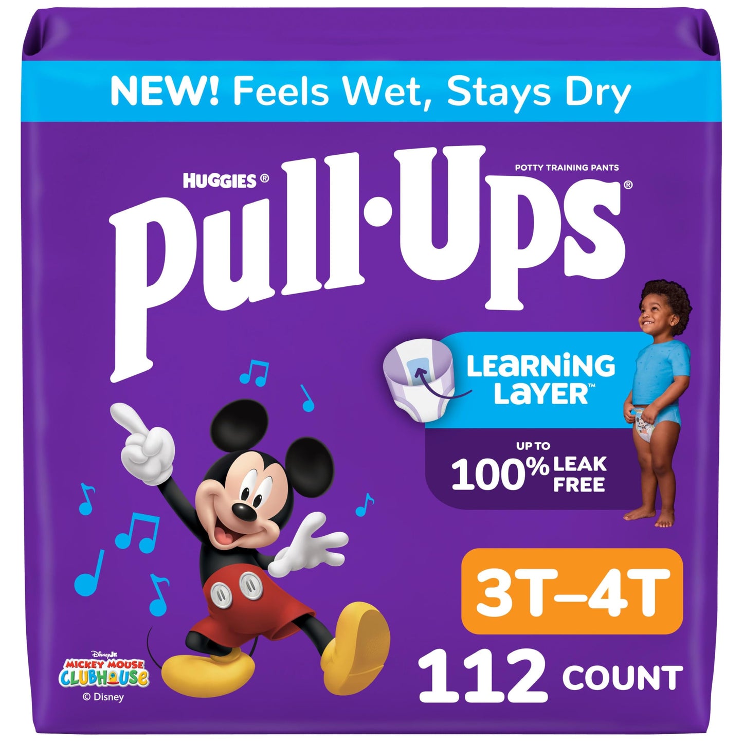 Pull-Ups Boys' Potty Training Pants, Size 3T-4T Training Underwear (32-40 lbs), 112 Count