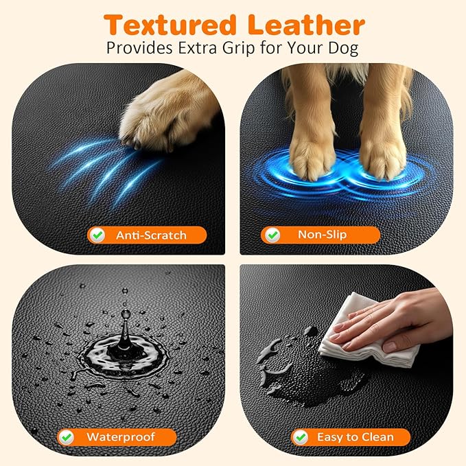 URPOWER XL Dog Backseat Extender for Full-Size Crew Cab Truck - Hard Bottom PU Leather Dog Car Seat Cover for Back Seat, Dog Hammock Pet Rear Seat Protector Travel Bed for F150 / Silverado/RAM 1500