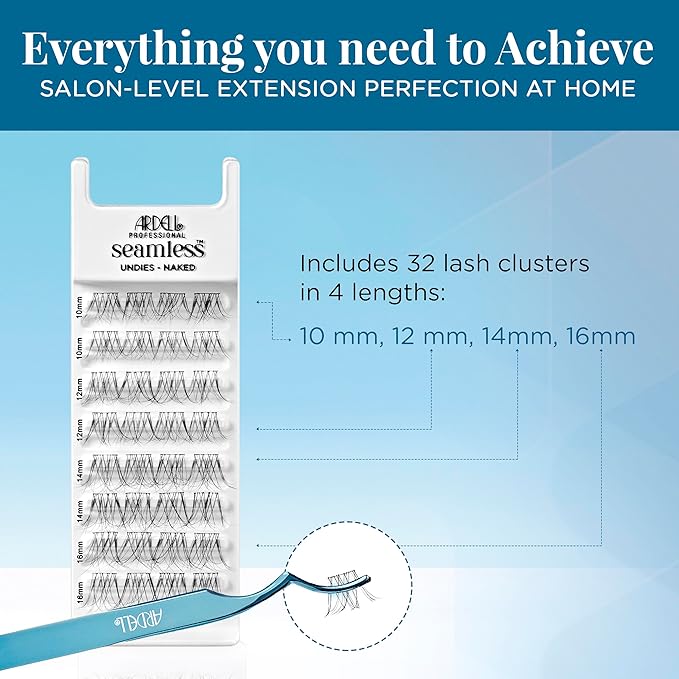 Ardell Seamless Naked Underlash Extensions - Refill Pack, Natural Lash Clusters - DIY, Natural Eyelash Clusters, Individual Lashes, 1 Pack