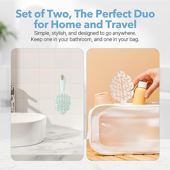 Sylune Scalp Massager Brush 2-Pack Ã¢ÂÂ Leaf-Grip Shampoo Scrubber for Deep Clean & Hair Care, Gentle for All Hair Types