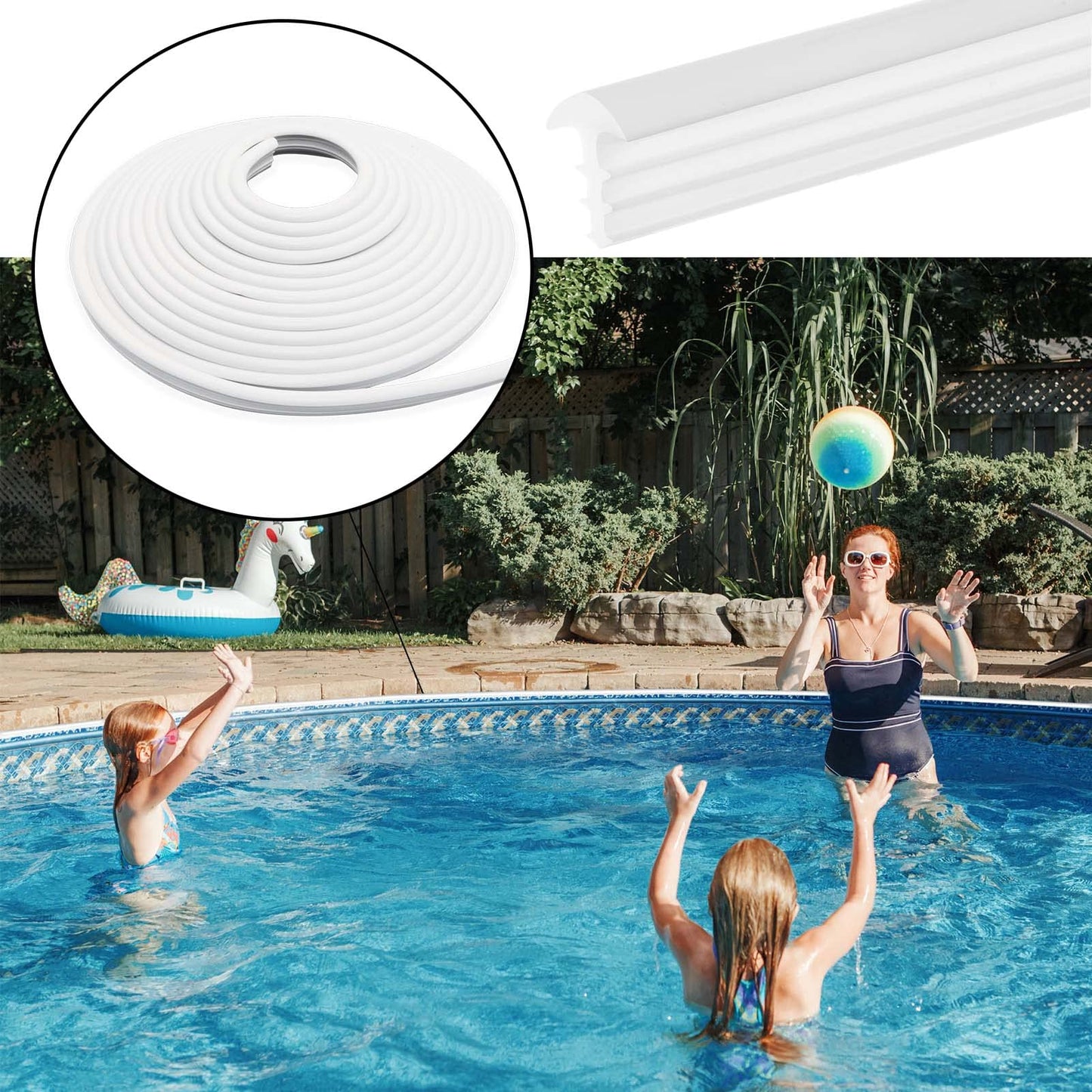 FBULWSEC 120'ft Swimming Pool Liner Lock - Bead Lock for Inground & Above Ground Pools - Pool Liner Bead Wedge Lock Replacement