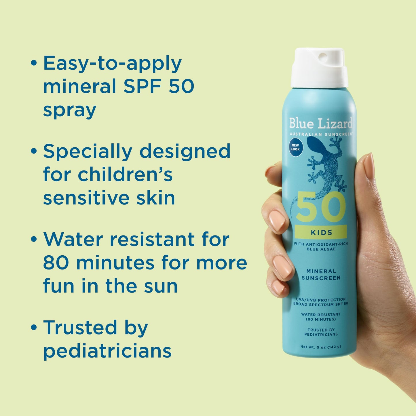 BLUE LIZARD Sunscreen SPF 50+ Spray | Kids | 5 Fl Oz | Pack of 2
