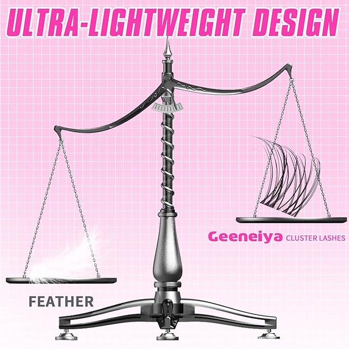 Geeneiya Venus Lashes Clusters Kit DIY Lash Extension, 8-14MM Invisible Lash Clusters, Soft Band Cluster Eyelash Extensions Kit with Waterproof Lash Bond and Seal, Lash Remover, Tweezers for Beginners