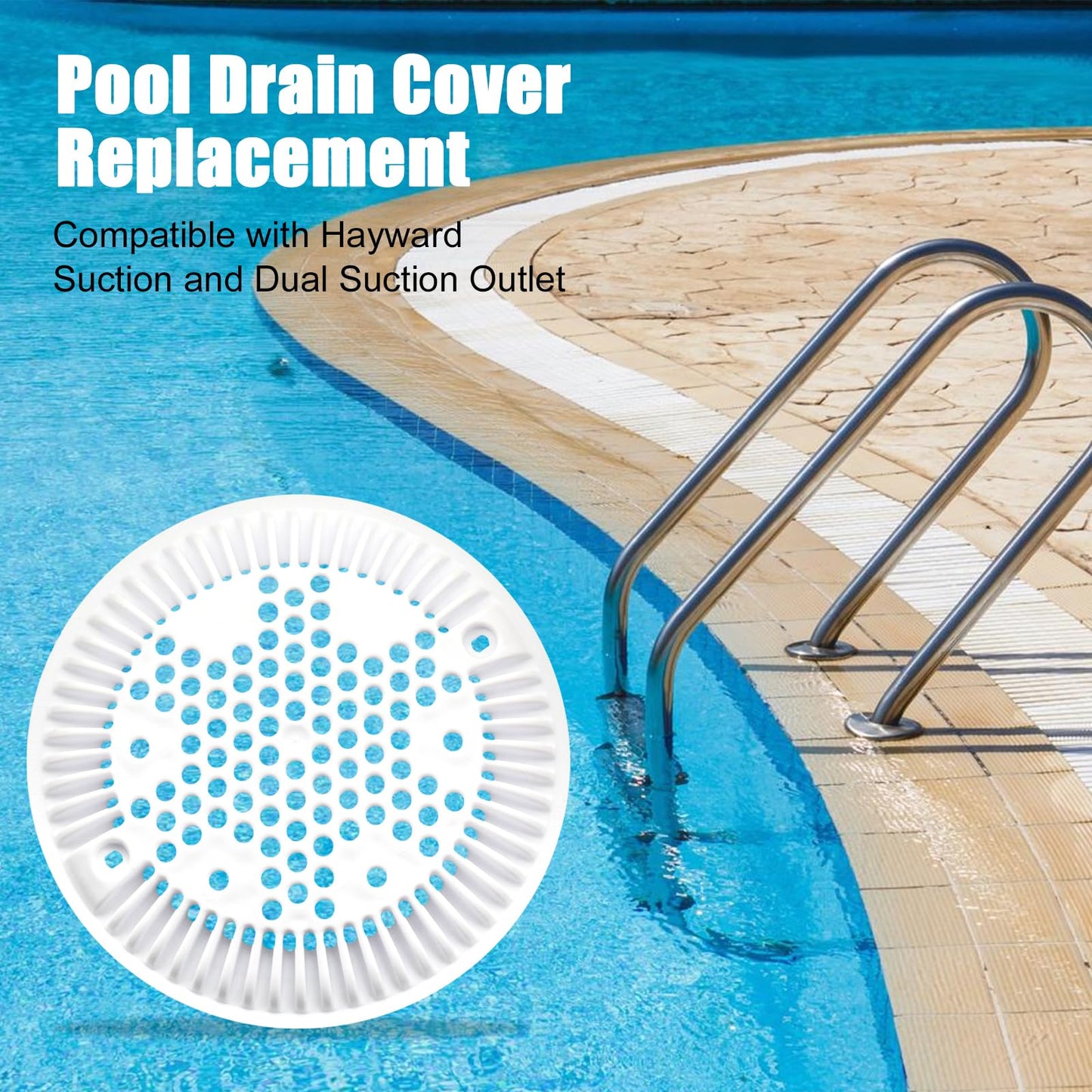 SZHY-LINK WGX1048E Pool Main Drain Cover Compatible with Hayward Suction and Dual Suction Outlet, Pool Drain Cover (1 Pack)