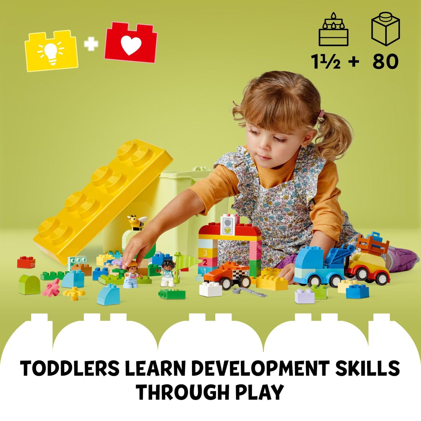 LEGO DUPLO Classic Cars and Trucks Brick Box Building Blocks - Learning & Educational STEM Toys for Toddlers, Ages 1.5+ Years - Develops Fine Motor Skills - Gift for Christmas - 10439