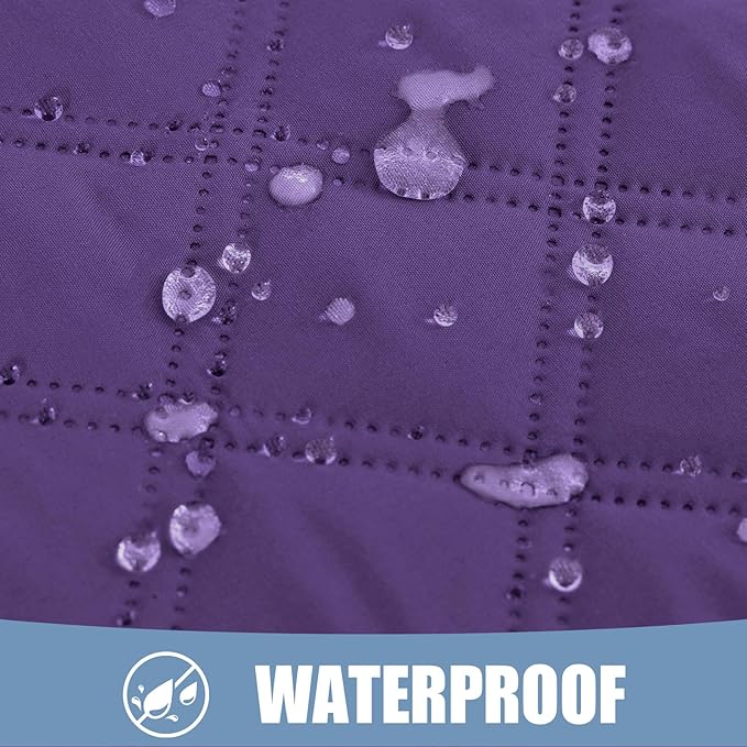 Smiry Waterproof Dog Bed Cover Pet Blanket, Soft Washable Dog Blanket for Furniture Bed Couch Sofa Reversible, Checkered (40"x50", Purple/Purple)