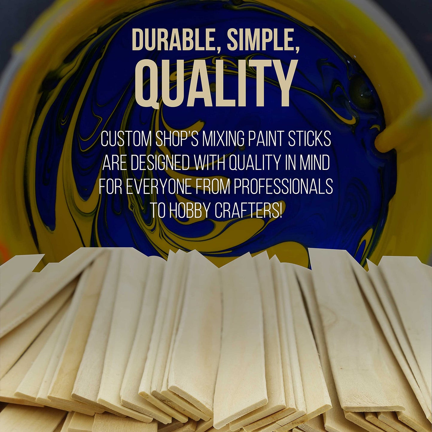 Custom Shop Craft and Paint Sticks - (Pack -100 Sticks) 12" Inch Premium Grade Wood Stirrers/Paddles - Use for Wood Crafts, Mixing Epoxy Resin or Paint, Garden Sign Posts