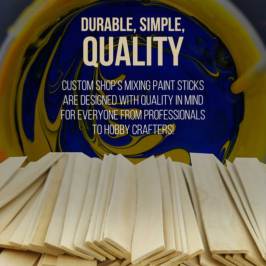 Custom Shop Craft and Paint Sticks - (Pack -100 Sticks) 12" Inch Premium Grade Wood Stirrers/Paddles - Use for Wood Crafts, Mixing Epoxy Resin or Paint, Garden Sign Posts
