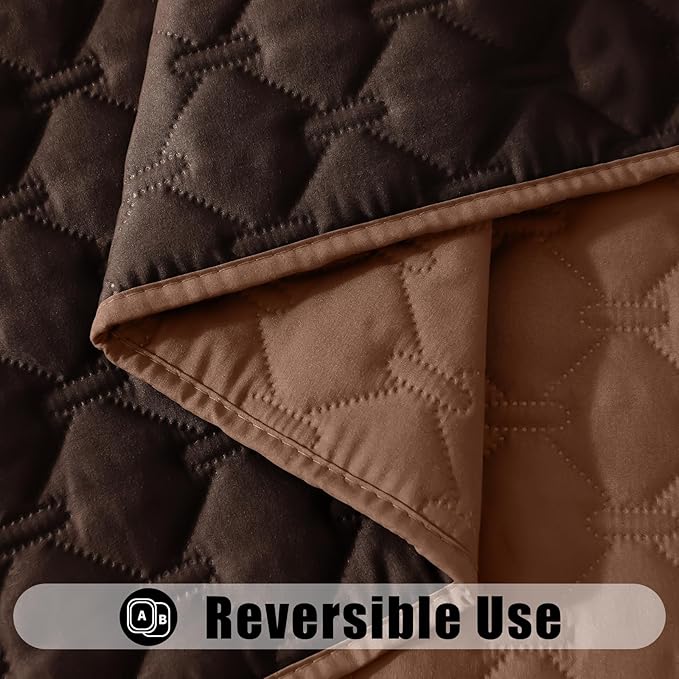 Smiry Waterproof Dog Bed Cover Blanket, Soft Reversible Pet Blanket, Washable Leakproof Cats Dogs Couch Cover for Sofa, Couch, Furniture (30x53 Inch, Brown/Chocolate)