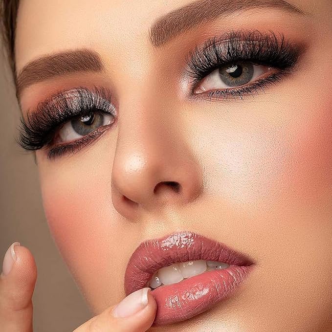False Eyelashes Full Lashes Mink Wispy Thick Volume Eye Lashes Curly Strip Lashes Extensions Natural Dramatic 20MM Long 7 Pairs Fake Eyelashes Pack