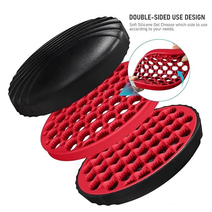PARAO-Silicone Curling Brush,Magic Wave Afro Comb,Two Sides InterchangeTwist Tool,Hair Curler Brush For Men Women Boy Girl,2-Piece SetÃ¯Â¼ÂRedÃ¯Â¼Â