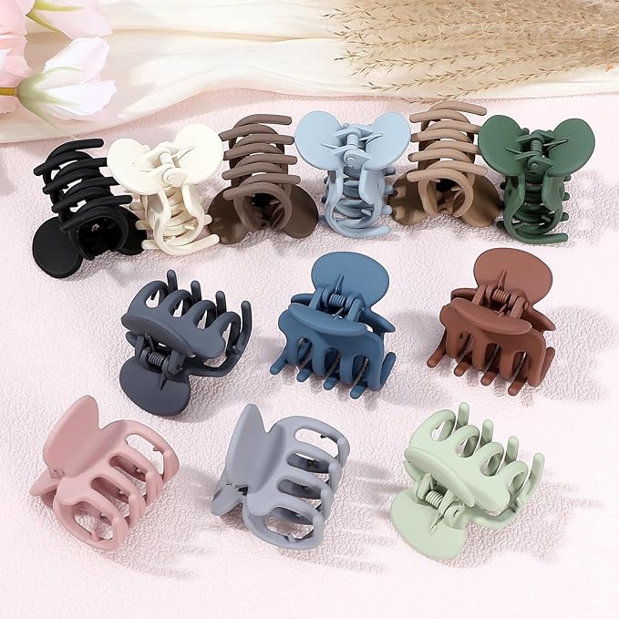 12Pcs Hair Clips for Women 1.8 Inch Small Claw Clips for Thin Hair Medium Hair Claw Clips for Thick Hair Accessories for Women Girls (Regular)