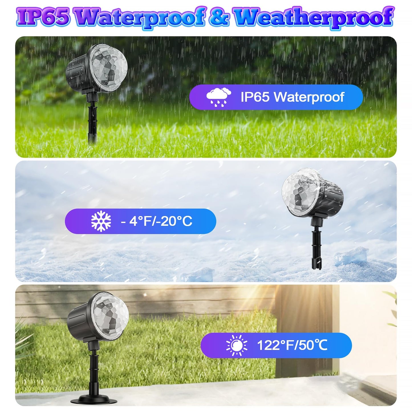 Halloween Christmas Projector Lights Outdoor, RGBW Ocean Wave LED Light Projector with Remote & Timer, IP65 Weatherproof for Yard, House Parties, Bedroom Ceiling Decor (Holiday Gift Idea)