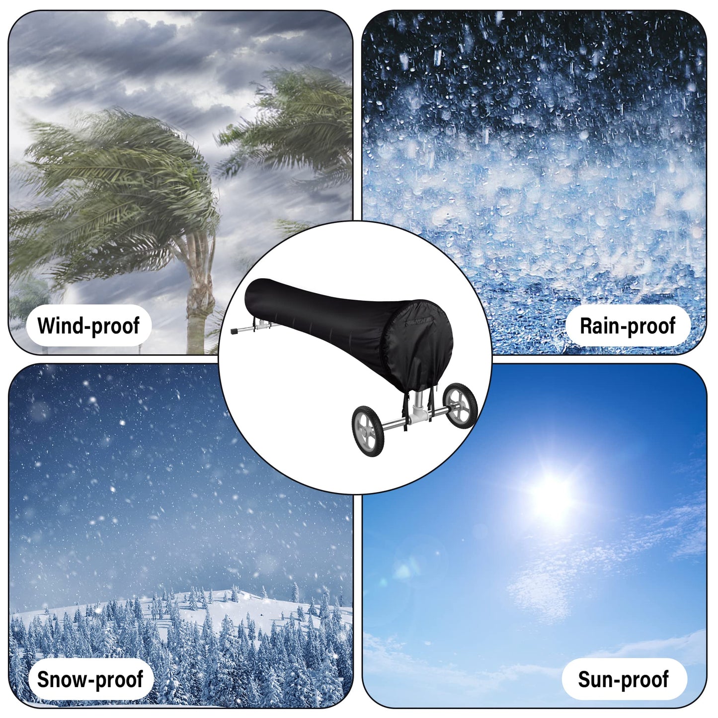 Tlswshsy Swimming Pool Solar Reel Cover, 18FT Pool Solar Protective Blanket Reel Cover, Waterproof Winter Reel Blanket Covers for Inground Pools