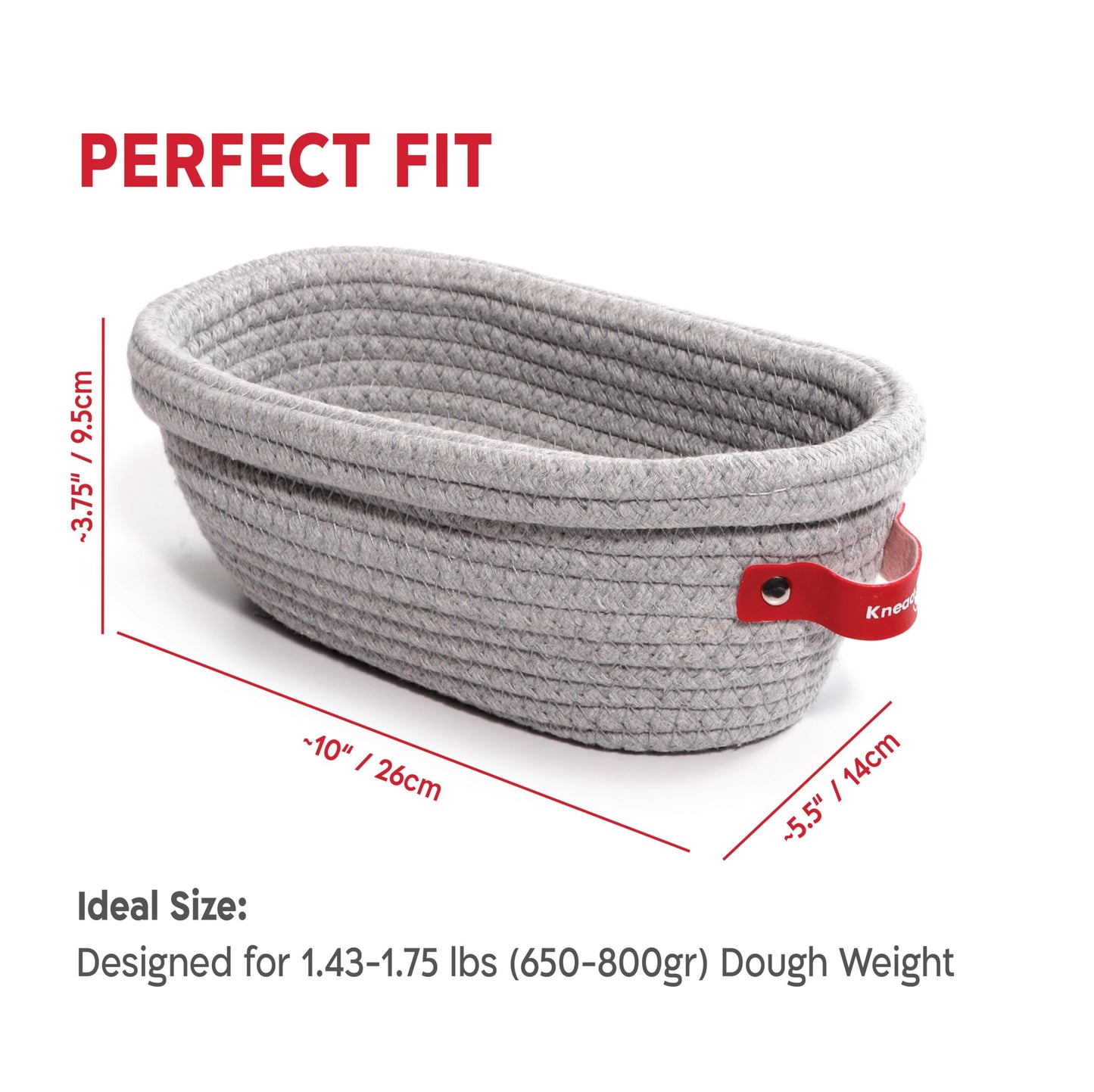 KneadAce Cotton Rope Banneton Bread Proofing Basket Set, 2 x Oval Bread Basket with Liners & Covers for Artisan Bread Baking, Sourdough Bread Baking Supplies