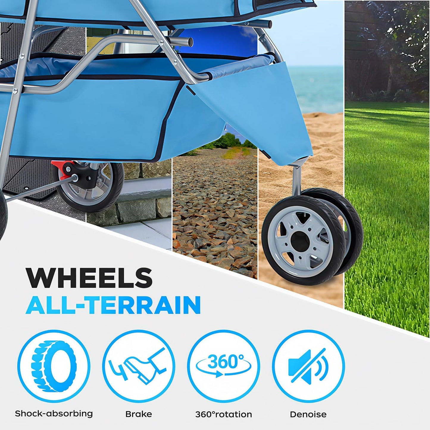 BestOffice Pet Stroller for Small Medium Dogs & Cats, 3-Wheel Foldable Dog Stroller with Cup Holder, Lightweight Travel Carrier, Waterproof Design for Outdoor Walks, Blue