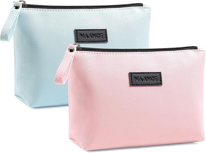 Cosmetic Bags for Women Small Makeup Bag for Purse Pu Leather Makeup Pouch Travel Makeup Bag with Zipper Make Up Bag for Travelling