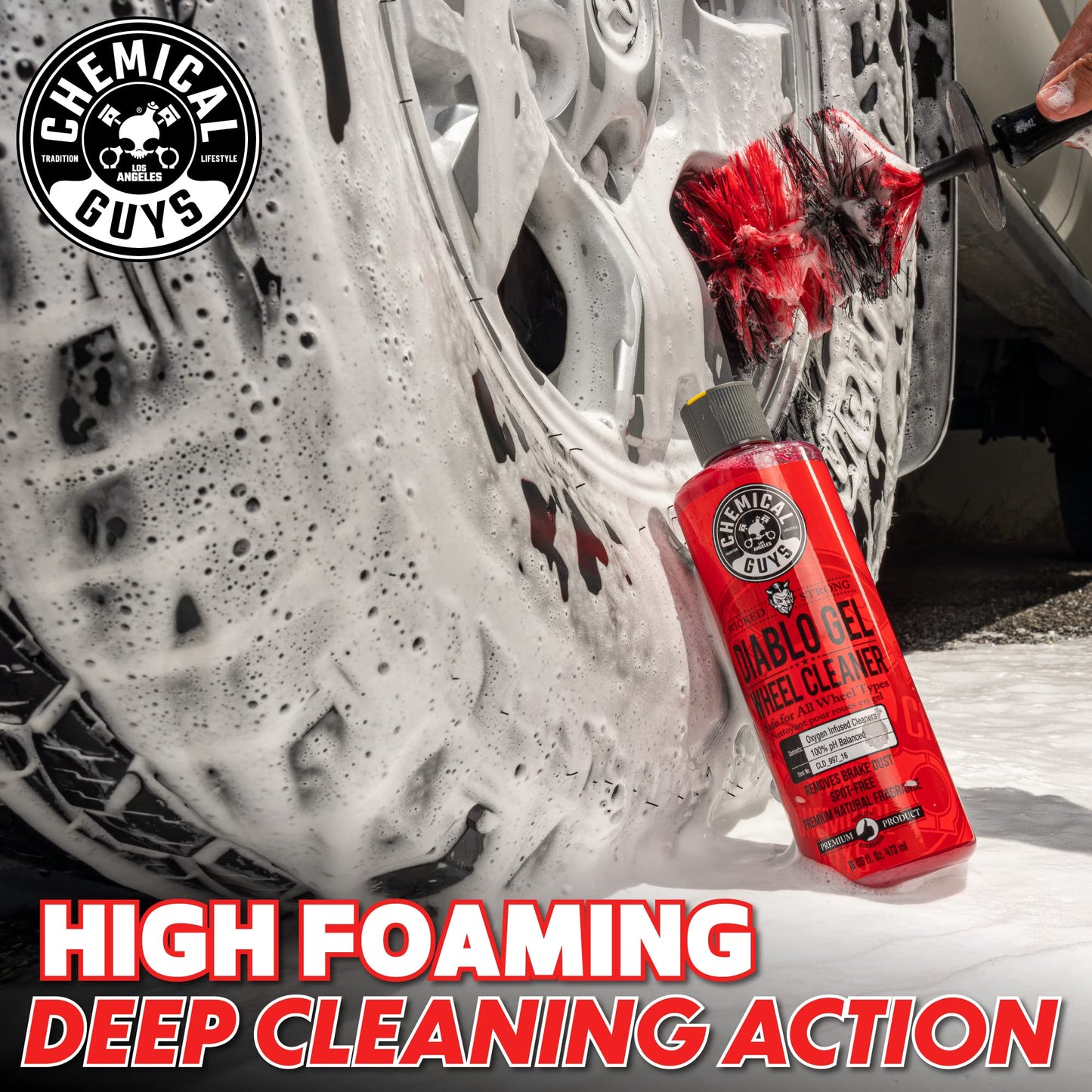 Chemical Guys CLD_997 Diablo Gel Oxygen Infused Foam Wheel and Rim Cleaner, Concentrated (Safe on All Wheel & Rim Finishes), for Cars, Trucks, SUVs, Motorcycles, RVs & More 128 fl oz (1 Gallon)