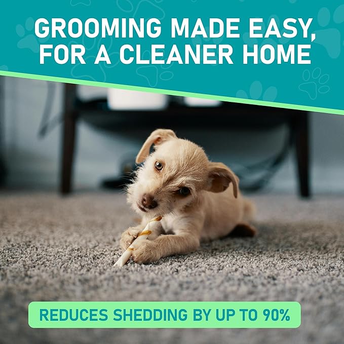 Maxpower Planet Pet Grooming Brush - Double Sided, Extra Wide for Dogs and Cats - Dematting Undercoat Rake, Reduces Shedding by 95%, Purple