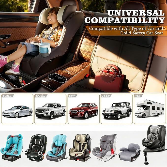 Bacgnyer Car Seat Protector, 1 Pack Carseat Seat Protectors with Thick Padding and Non-Slip Backing, Waterproof 600D Fabric Car Seat Cover for Baby Child Car Seats with 2 Mesh Pockets