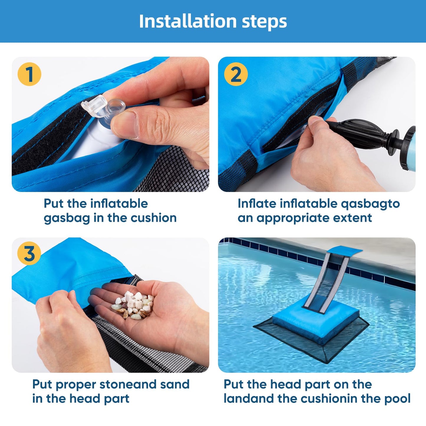 HKZ Pool Critter Animal Escape Ramp - 2Pack Critter Frog Saver Log for Swimming Pool with Reflective Strips, Wildlife Frog Pool Saver Floating Escape Device for Small Critters Squirrel Lizards (Blue)