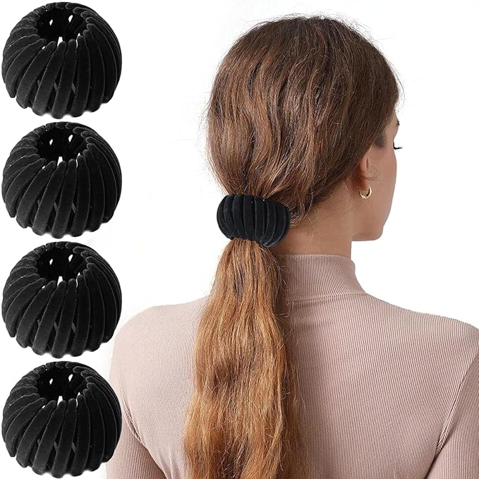 Bird Nest Magic Hair Clip, Hair Bun Maker Hair Accessories for Thick Thin HairÃ¯Â¼Â4 Black