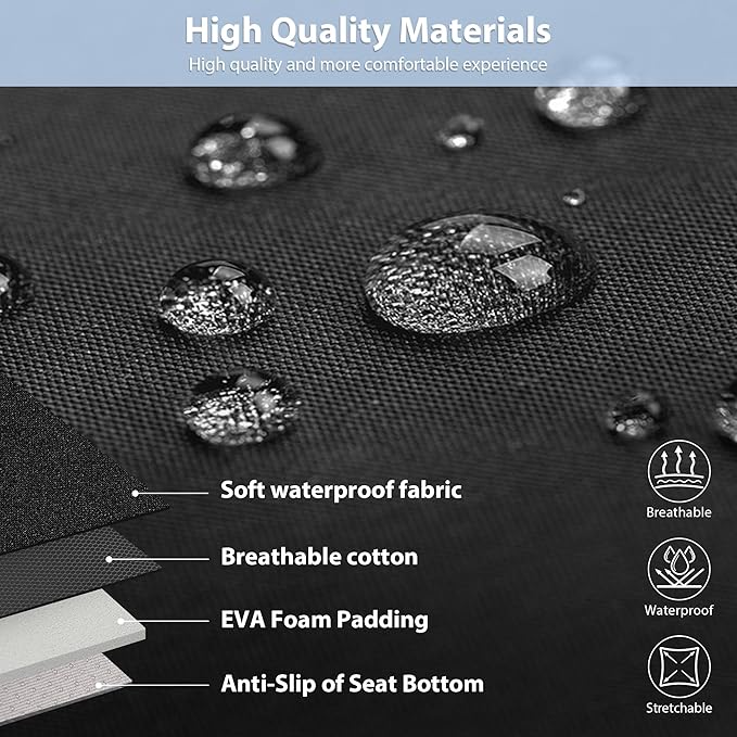 CAR PASS Waterproof Car Seat Covers Full Sets, Universal Fit Seat Covers for Cars, EVA Neoprene Seat Cover Set Full Sets, Interior Covers for Auto SUV,Vans,sedans, Trucks,(Black and Gray)