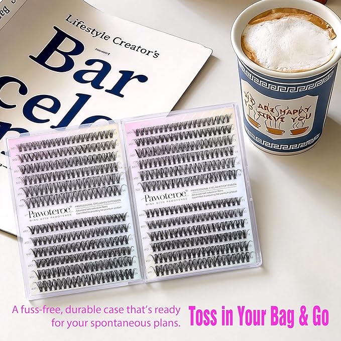 Pawotence Lash Clusters 480pcs Individual Lashes 30D 40D Cluster Eyelash Extensions 11-16mm Eyelash Clusters Lash Extensions for Self Application (30D&40D, 0.07D, 11-16mm Value Pack)