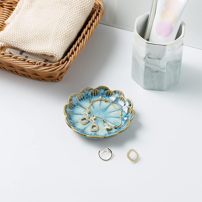 Jewelry Dish Tray, Ring Dish, Ceramic Trinket Tray, Key Bowl, Decorative Plate, for Friends Sisters Daughter Mother