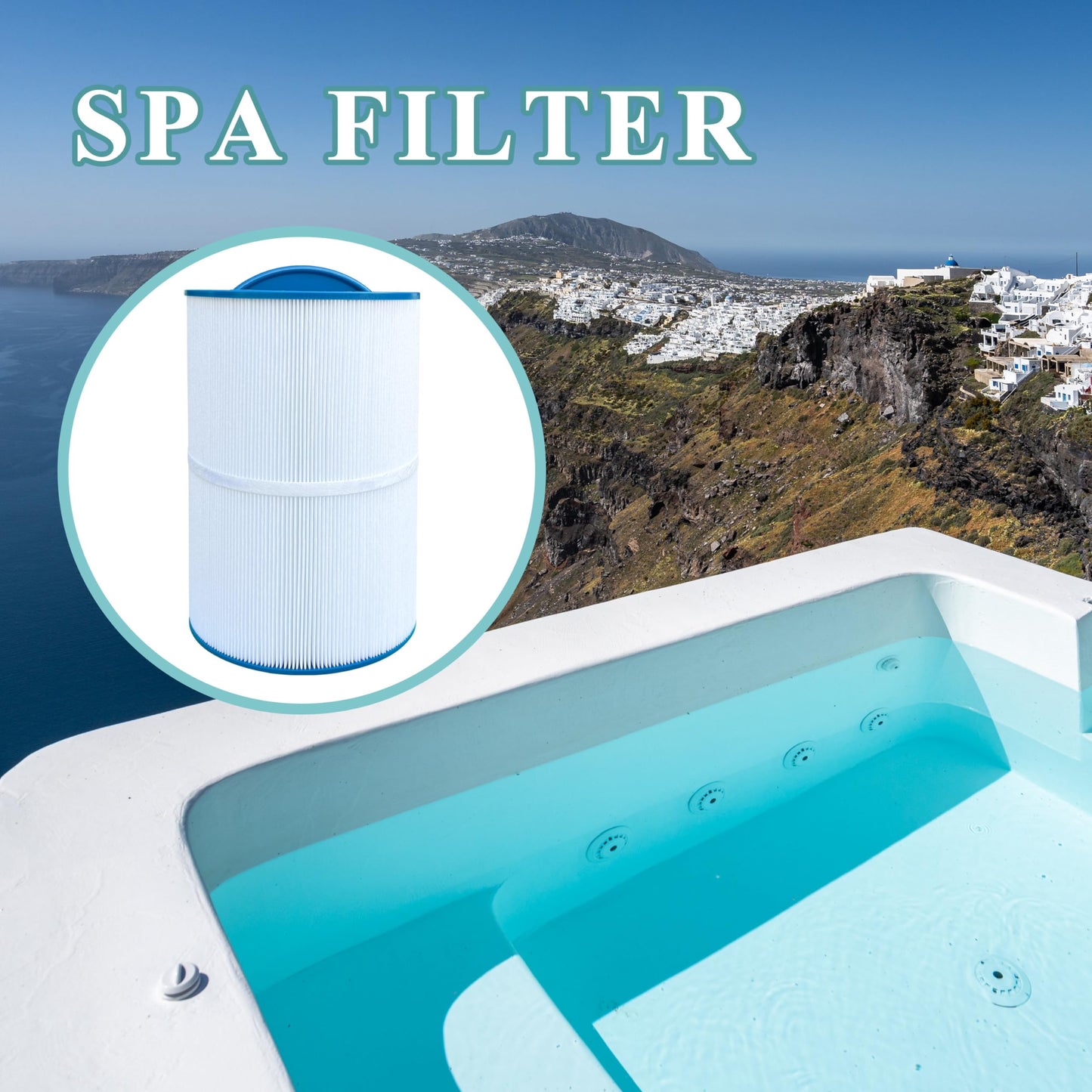 Chryseos Spa Filter Compatible with C-7350, PCD50N, FC-3963, Caldera 50, 1019401, 73532, 50 sq.ft., 1 Pack