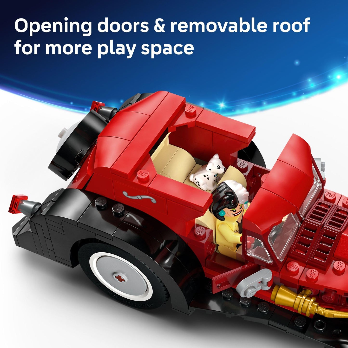 LEGO Disney Cruella De Vil’s Car Building Toy - 101 Dalmations Pretend Play Vehicle Building Set for Girls & Boys, Ages 9+ - Gift for Christmas - 43277