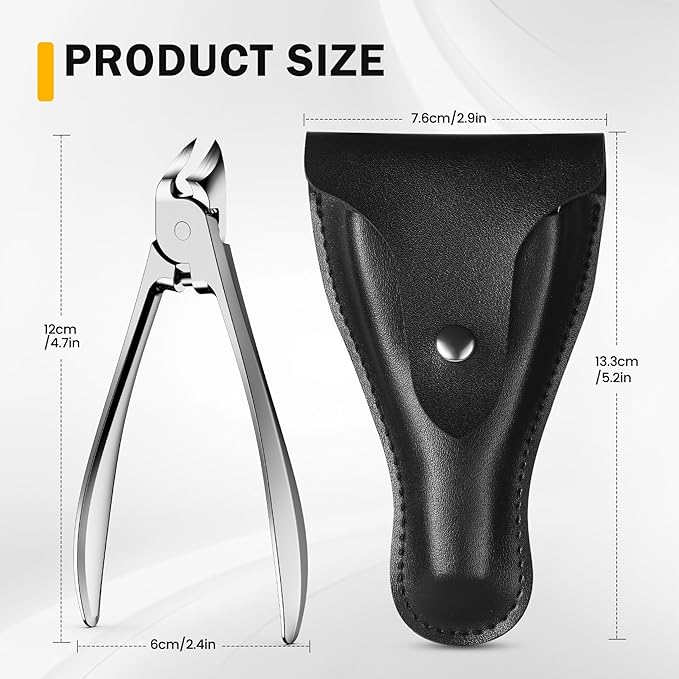 BEZOX Toenail Clippers for Thick Toenails - Comfortable Rebound Thick Spring Toe Nails Clipper for Thick Nails for Seniors, Precision Fingernail Clippers for Men and Women - Silver
