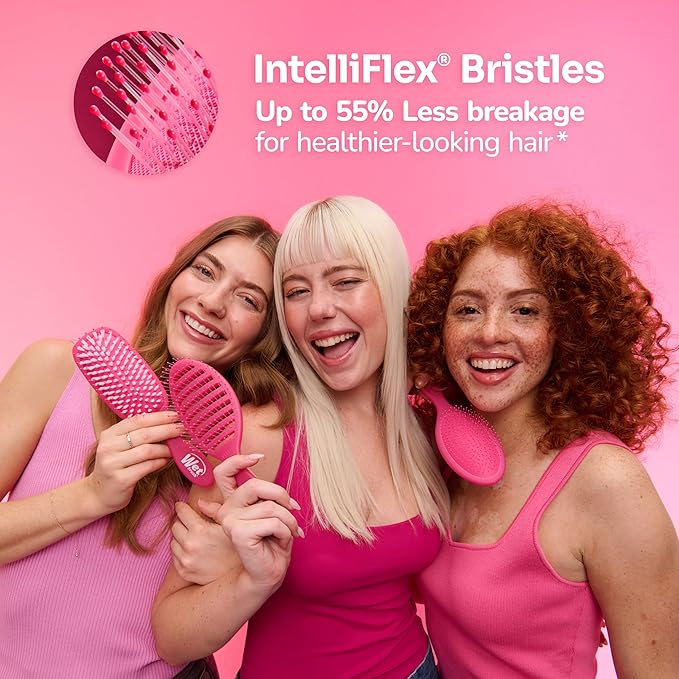 Wet Brush Detangling Hair Brush for Men, Black, Stimulates Scalp & Beard for Fuller Stronger Hair, Intelliflex Detangler Help Bristles Promote Growth & Protect from Breakage, Pain-Free (Pack of 2)