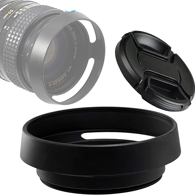Fotasy Curved Lens Hood - Vented 39mm Screw-in Hood for Fuji, Leica, Panasonic, Olympus, Sony Lenses