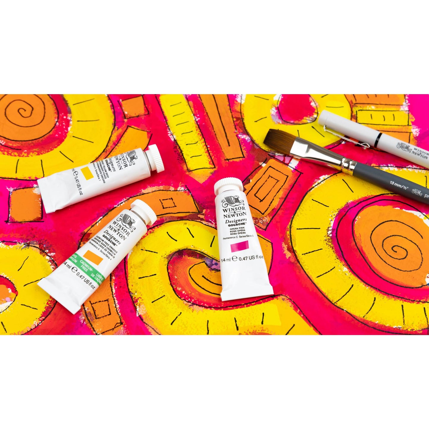 Winsor & Newton Designer's Gouache, 14 ml (0.47oz) tube, Cadmium-Free Orange