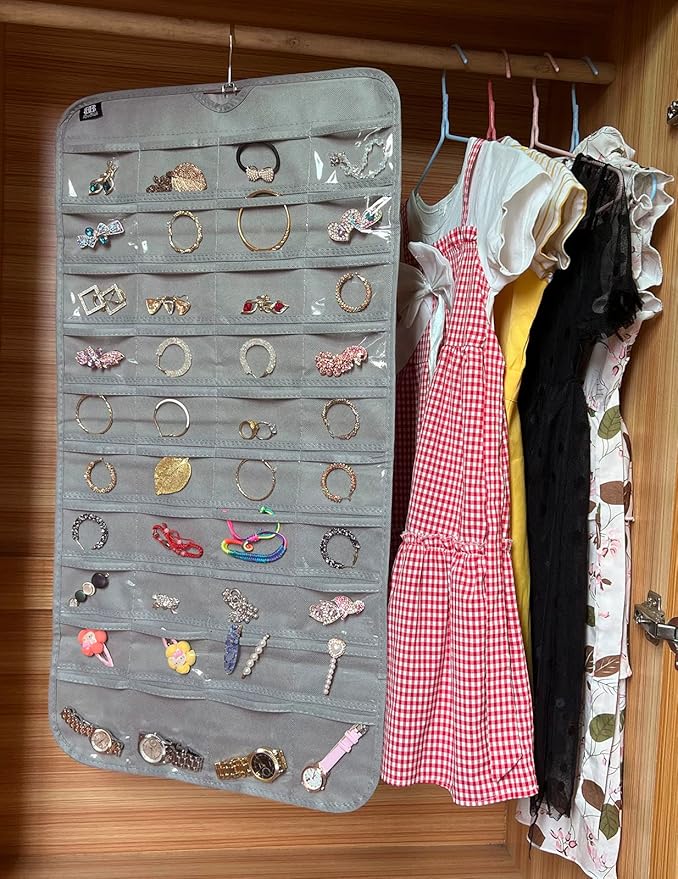BB Brotrade Hanging Jewelry Organizer,Accessories Organizer,80 Pocket Organizer for Holding Jewelries