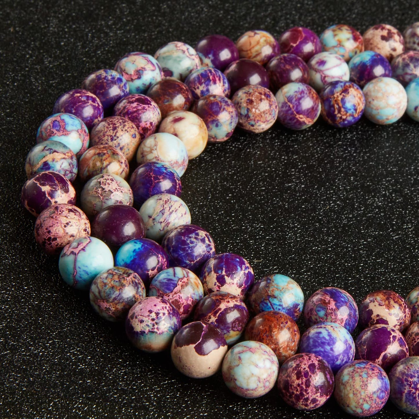 100pcs 8mm Colorful Imperial Jasper Beads Natural Gemstone Beads Round Loose Beads for Crafting and Jewelry Making