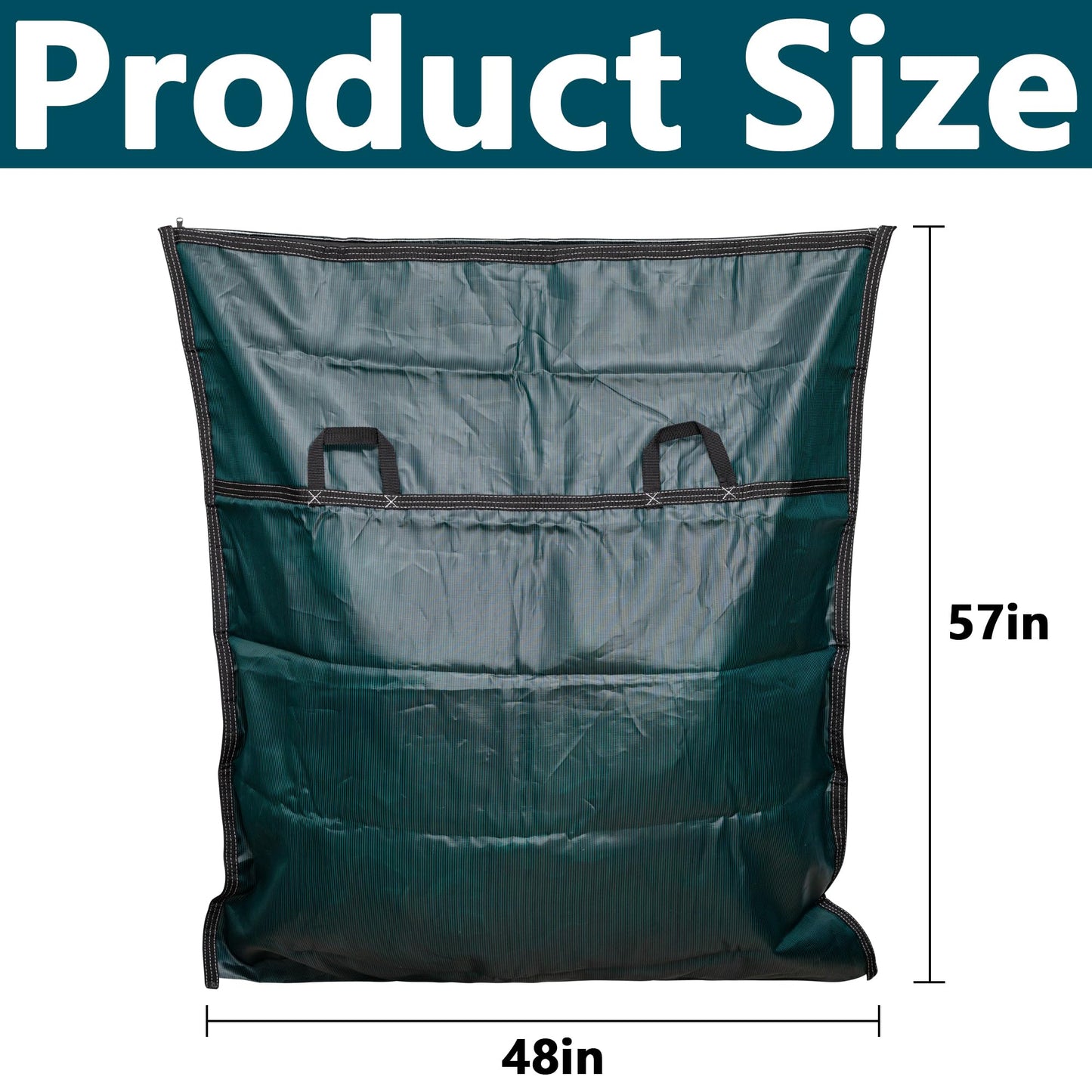 Adnee Pool Safety Cover Stowaway Bag with 4 Carry Handles,48x57 Inch Waterproof Pool Cover Storage Bag, Pool Cover Stowaway Bags for Pool Covers Packing