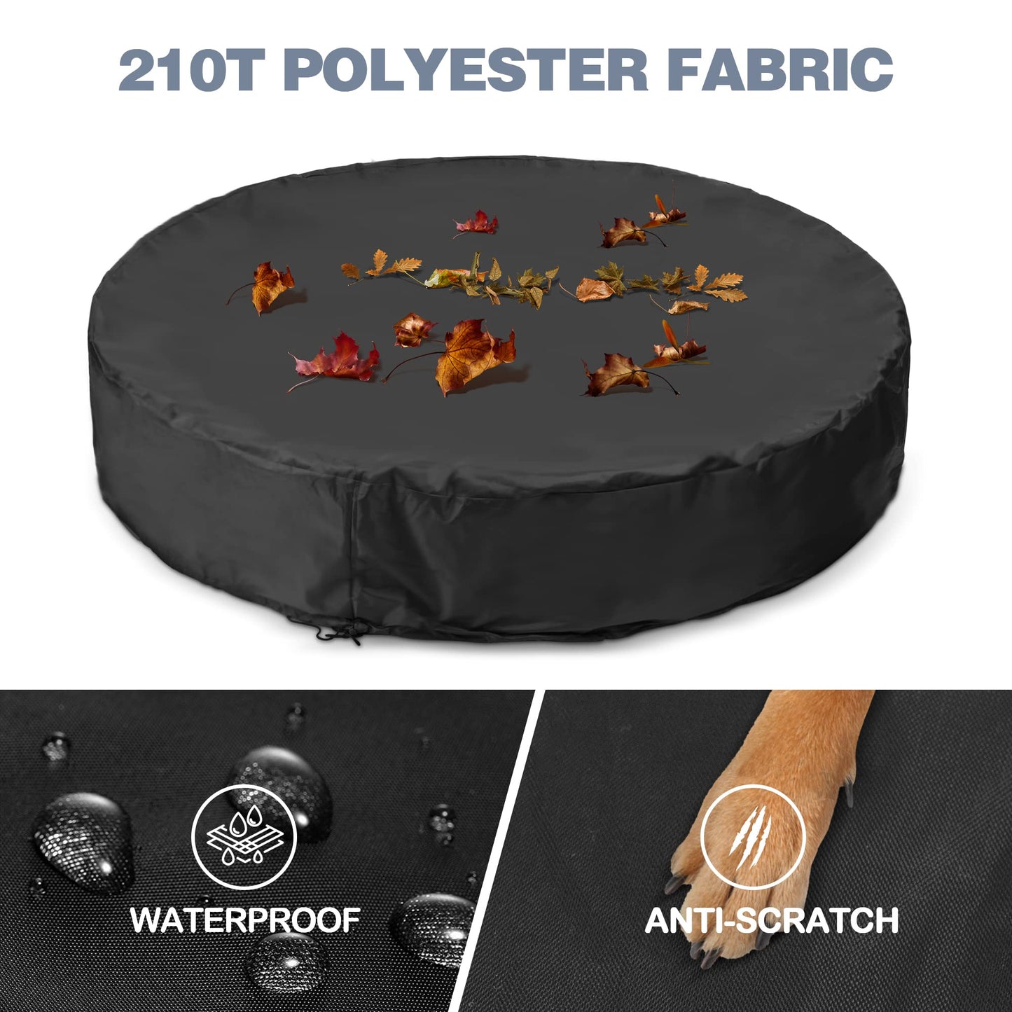 Niubya Round Dog Pool Cover, Foldable Pet Swimming Pool Cover, Waterproof Dustproof and Washable Pool Protective Cover with Drawstring Design, 72 x 12 Inches