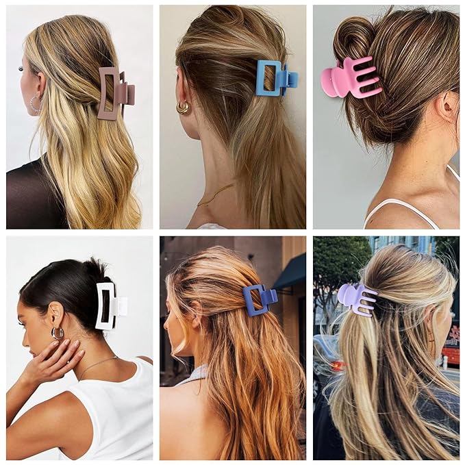12 Pcs Hair Clips for Women 3 Styles Small Medium Large Claw Clips for Thin Thick Curly Hair, Strong Hold Hair Claw Clips, Stylish Plastic Hair Accessories Ideal Gifts for Women (Multicolor)