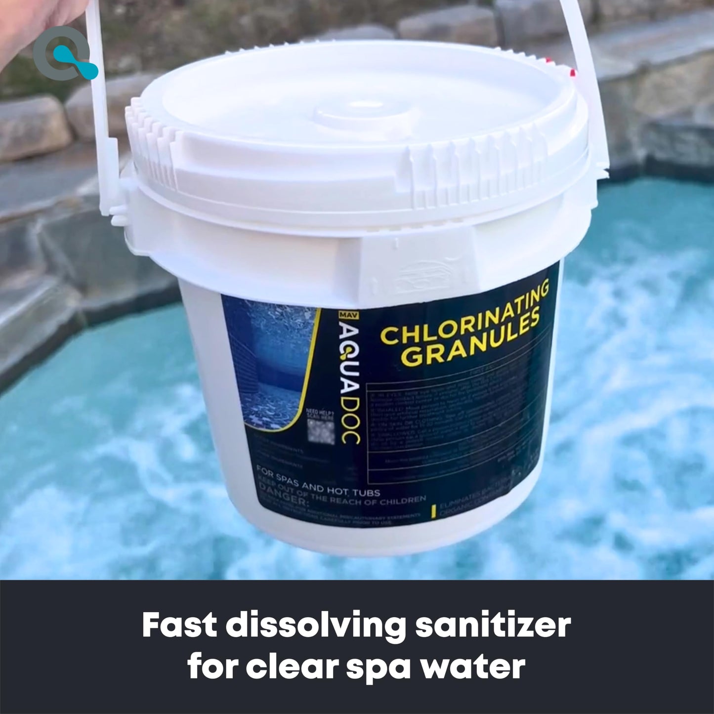 AquaDoc Hot Tub Chlorine Granules - 10 lb - Quick Dissolving Spa Chlorine for Hot Tub Sanitizer - Made in the USA