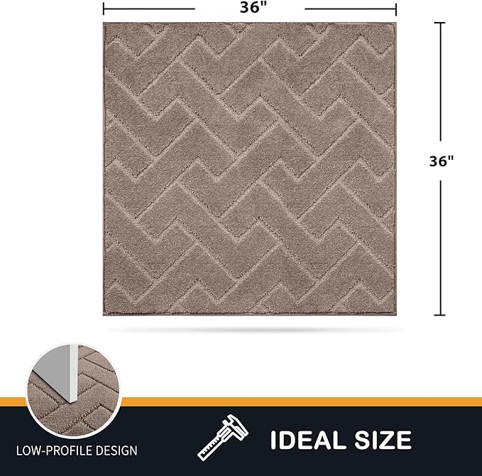 PURRUGS Dirt Trapping Door Mat 36" x 36", Non-Slip Machine Washable Entry Rug, Dog Doormat, Indoor Front Door Mat, Super Absorbent Entryway Rug for Muddy Shoes & Paws, Grayish Brown