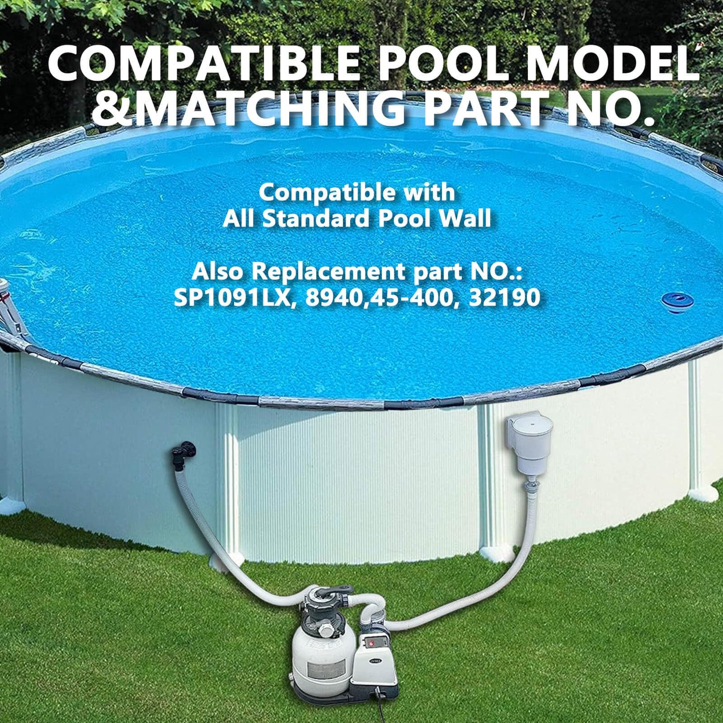 ZAIGANMA Above Ground Pool Skimmer, ABS Standard Thru-Wall Skimmer with Accessory Kit, Swimming Pool Skimmer, Opening Width 6 Inches Fits for All Standard Pool Wall, Replace #SP1091LX, 8940,45-400