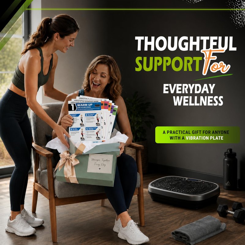 POCAZONE Vibration Plate Workout Poster, Full-Body Exercises + 30-Day Personalized Plan, Beginner to Advanced Guidance, Fits All Vibration Machines, Home Fitness & Recovery