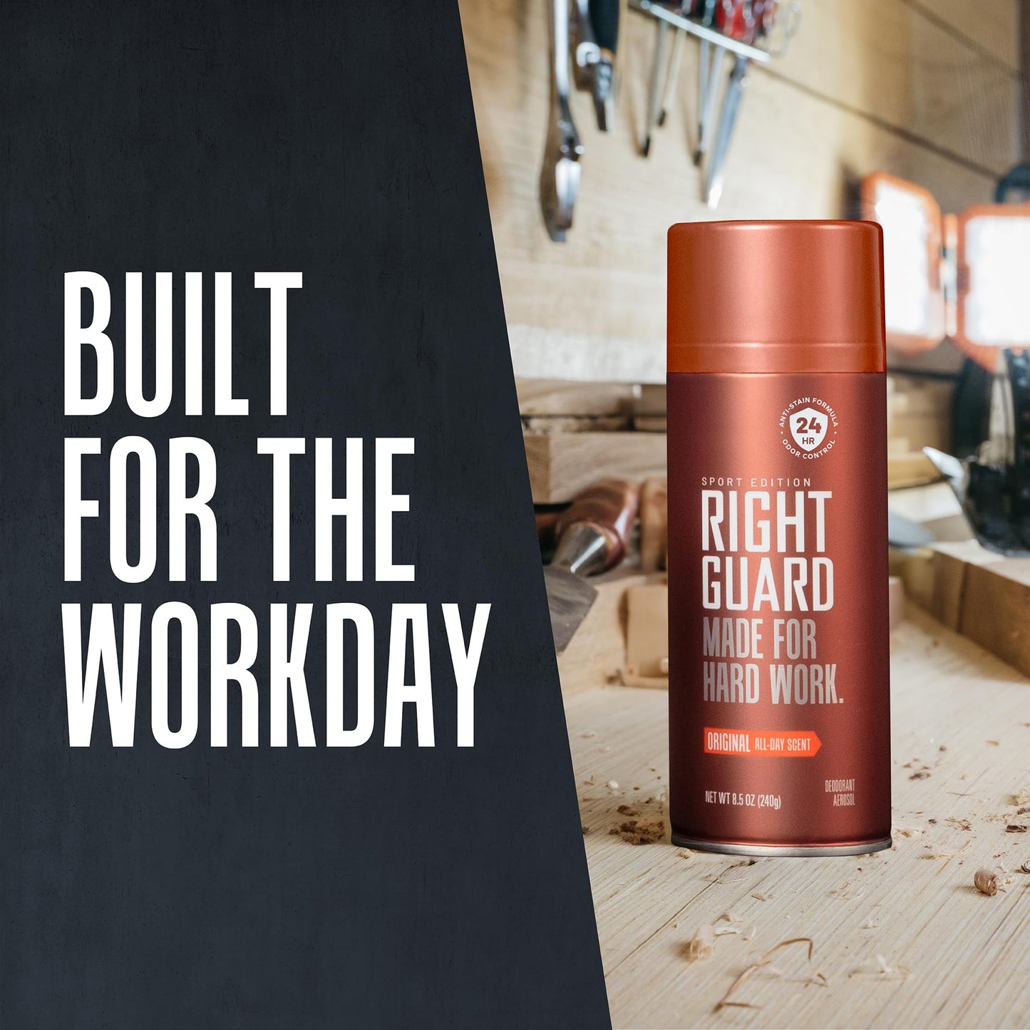 Right Guard Sport Original Scent Deodorant Spray - Aluminum Free Spray Deodorant for Men, 24-Hour Odor Protection, Anti-Stain, & Long-Lasting, 8.5 oz (3 Pack)